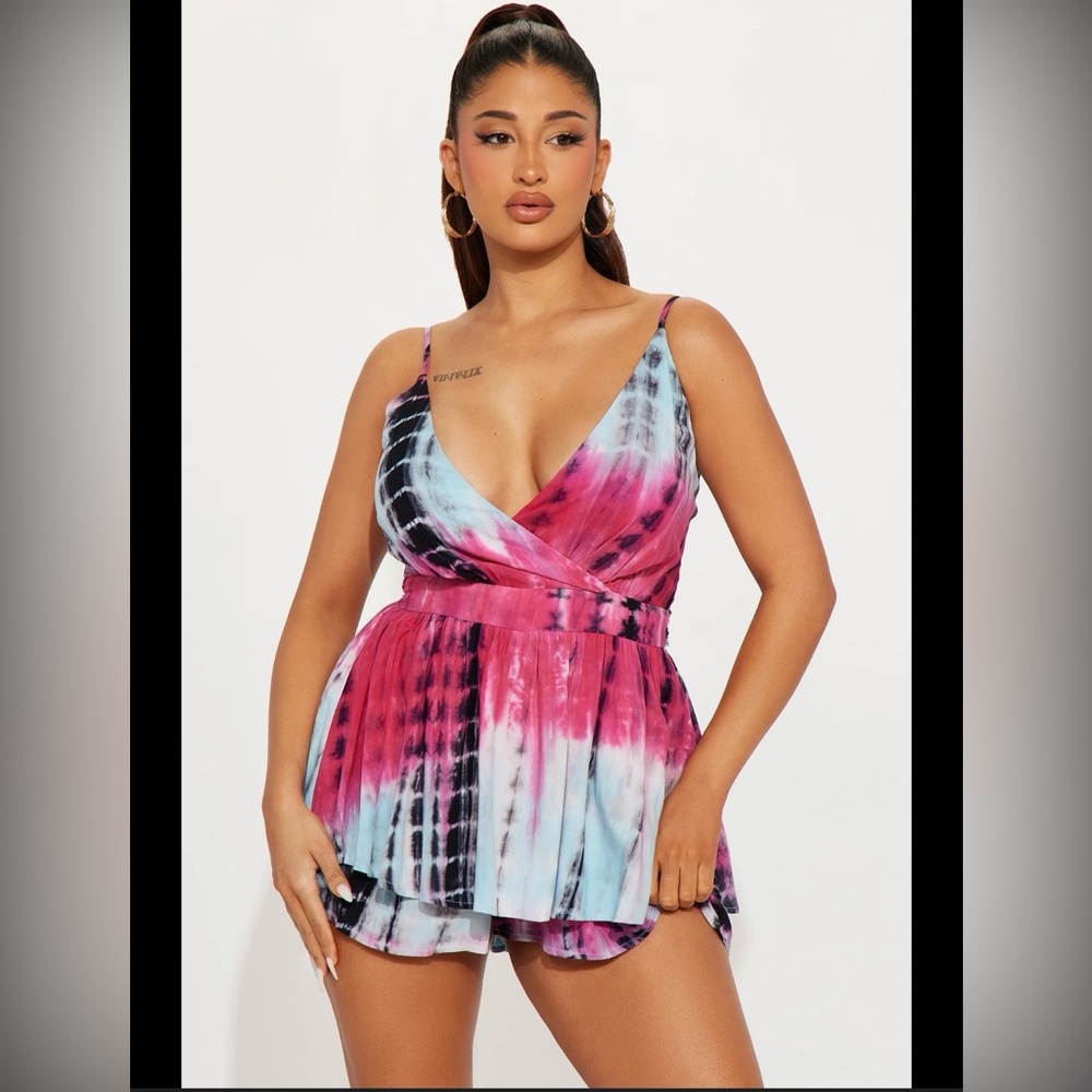 Fashion Nova Women’s Tie Dye Romper
